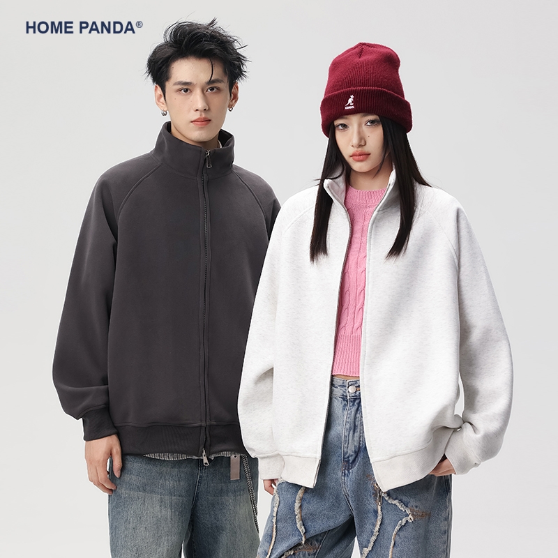 HomePanda美式复古立领卫衣男