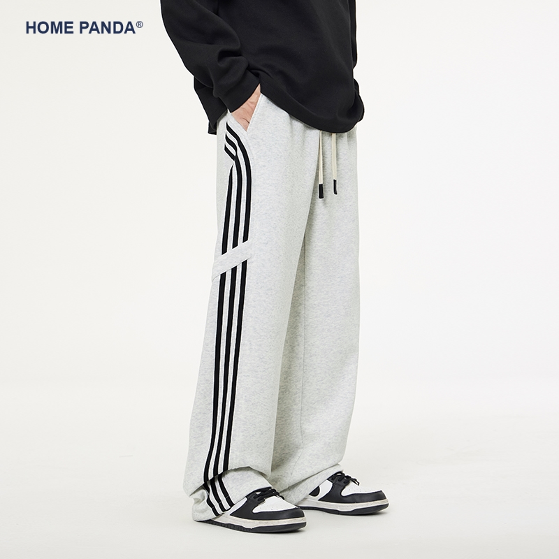 HomePanda美式三条杠休闲卫裤男