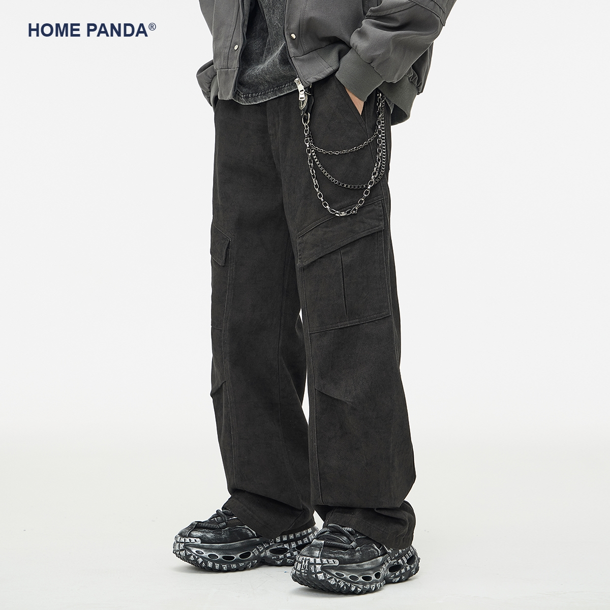 齐思钧同款美式潮牌宽松牛仔裤男