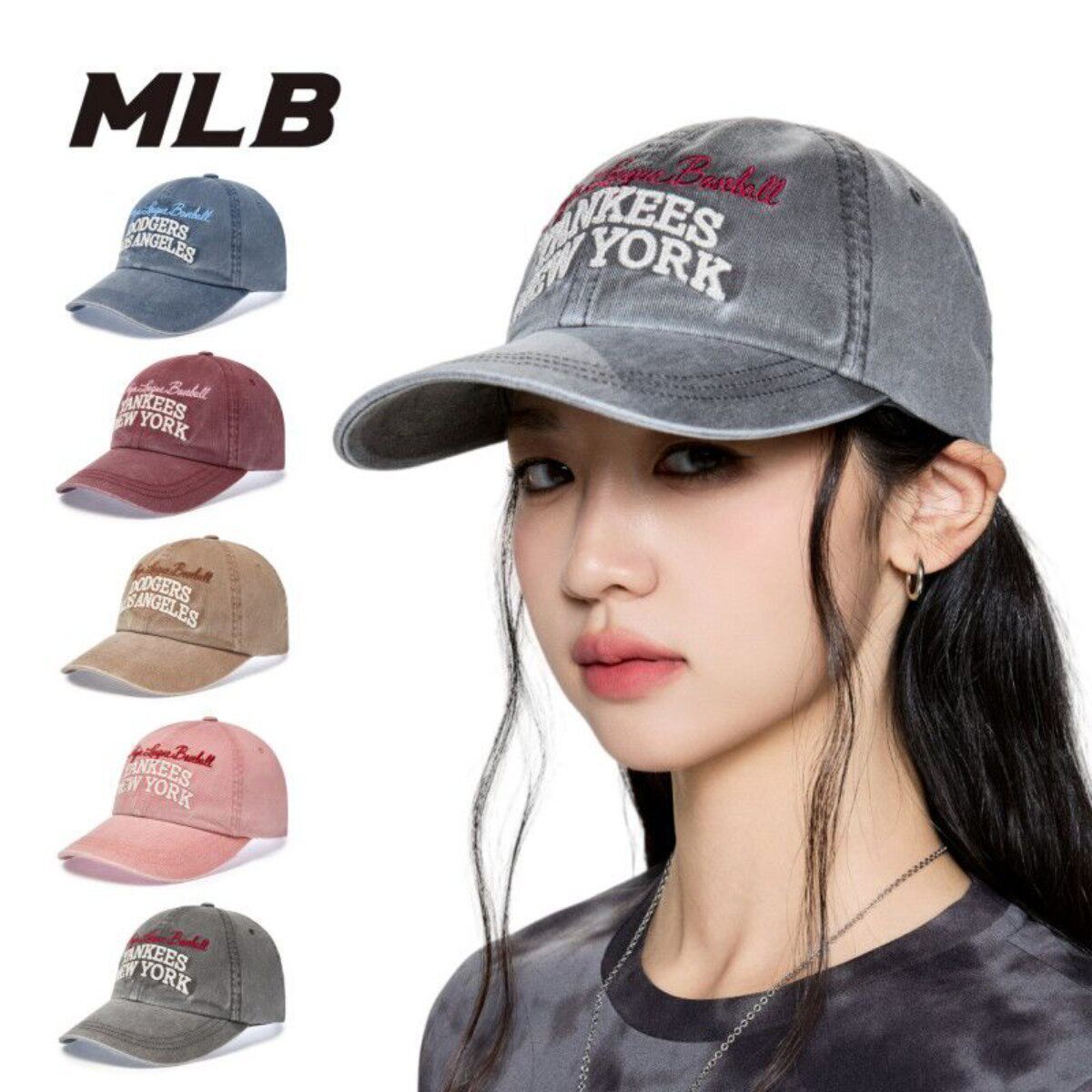 MLB官方正品水洗做旧软顶棒球帽新款复古大头围鸭舌帽3ACPV185N图片