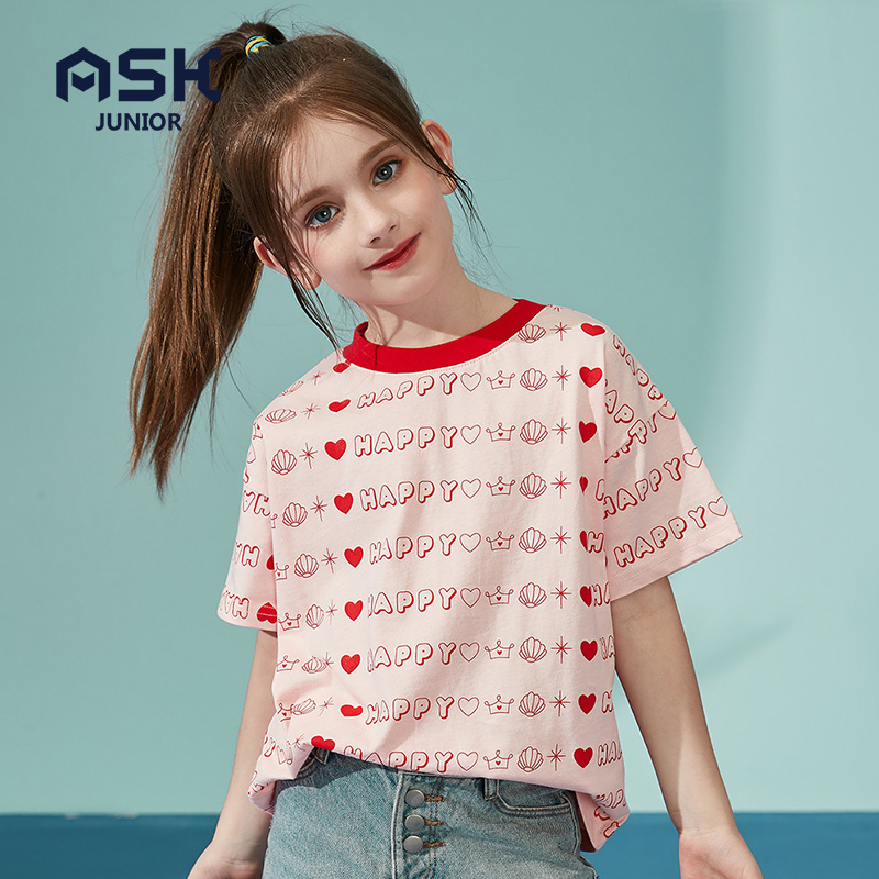 ASKjunior童装女童短袖t恤夏装