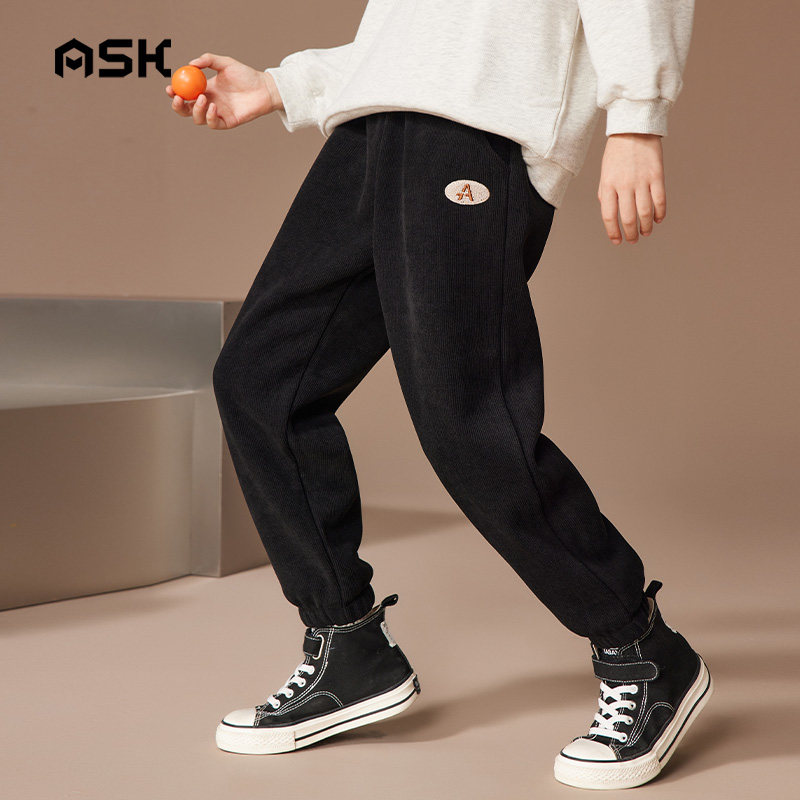 ASKJunior男童绒面休闲裤