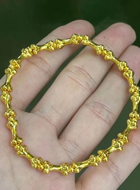 通体S925纯银镀金骨头手串骨器系列文玩配饰抖音同款男女款手链