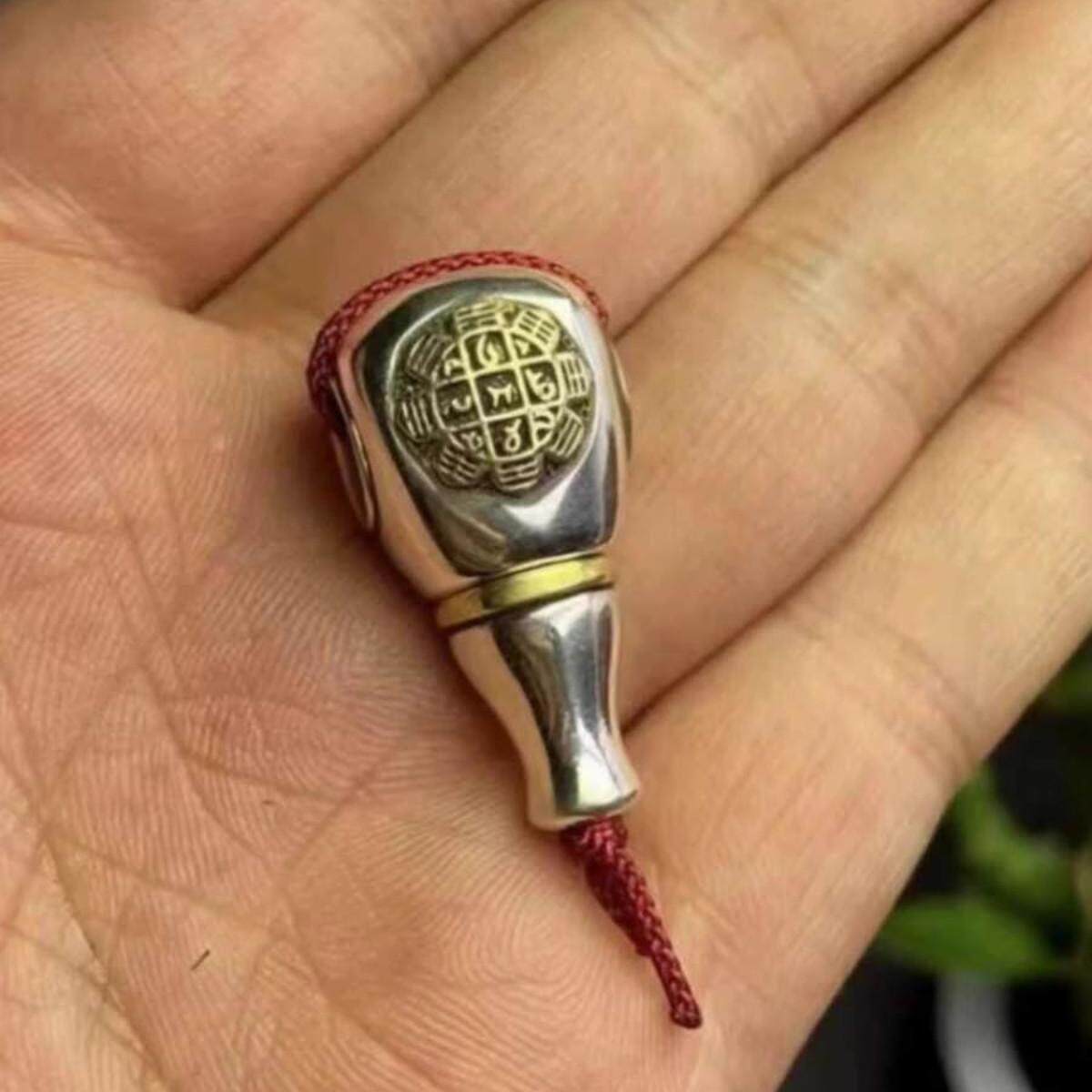 九宫八卦水滴复古S925佛头三通分体九宫牌菩提子文玩手串配饰