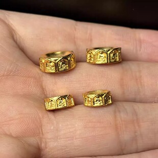 古法工艺镀金色无相佛卡环圆环隔片复古民族风文玩手串DIY配饰