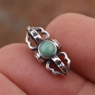 925银金刚杵背云文玩配饰手串diy配件散珠星月金刚菩提顶珠