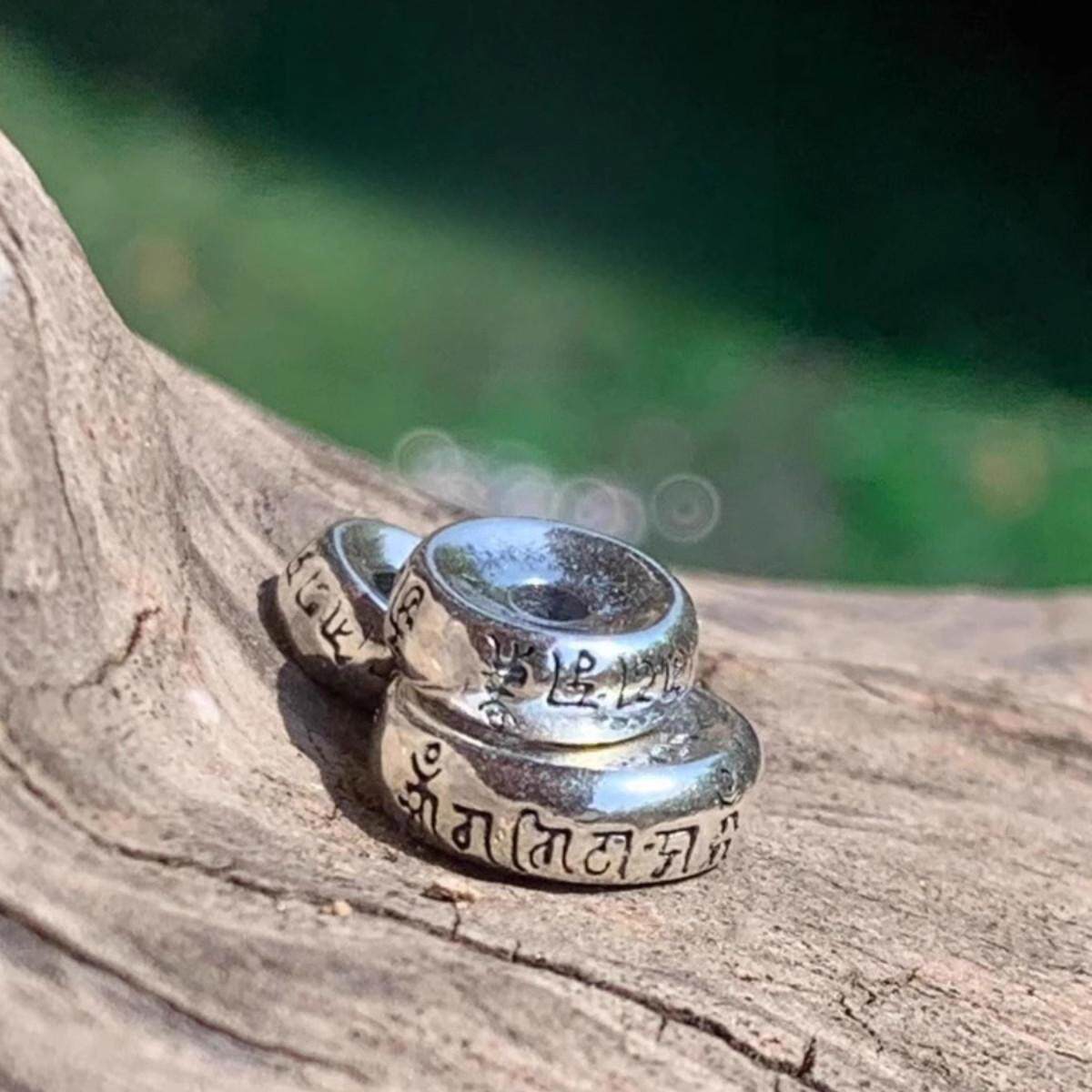 925银藏文隔片卡环垫片藏式DIY椰蒂猴头藏式文玩DIY配件配饰