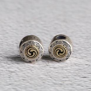 S925银 喜旋背云线束文玩藏式喜旋莲花珠隔珠腰珠顶珠线束背云