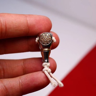 分体三通纯铜老黄铜做旧佛头三通星月金刚凤眼菩提子藏式手串配饰