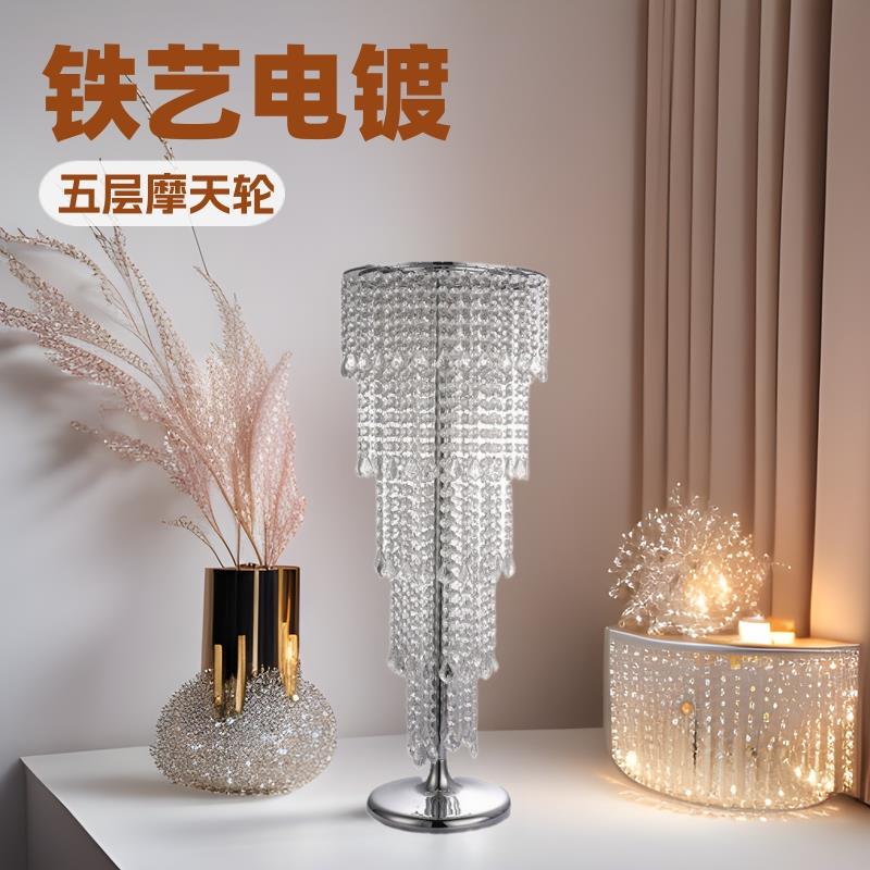 铁艺电镀五层摩天轮吊珠花器迎宾区路引婚礼道具摆拍桌摆庆典婚庆