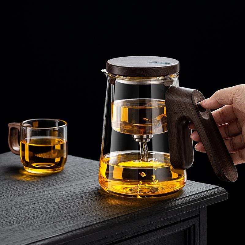 G批无杆磁吸飘逸杯泡茶壶套装一键过滤茶水分离杯家用耐热冲茶