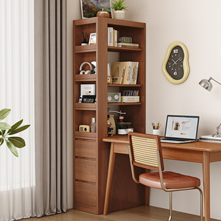 2026实木书柜书架高柜窄柜储物柜客侧边柜夹缝收纳柜靠墙转角置物