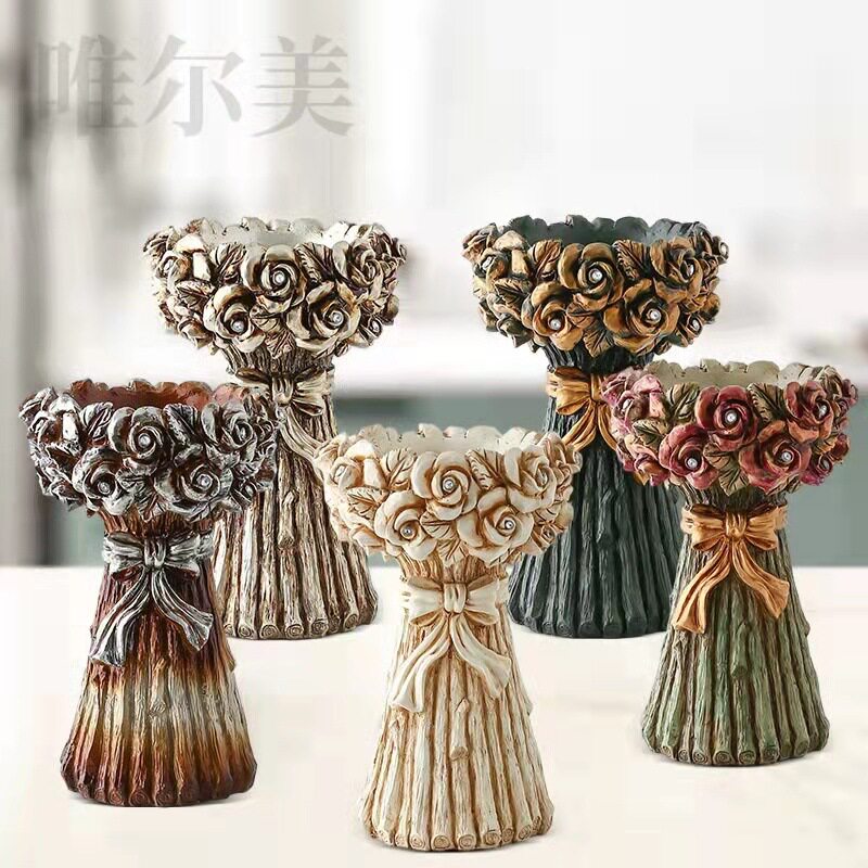 欧式花束创意落地组合花瓶家居玄关酒店商场展厅婚庆摆件路引摆件