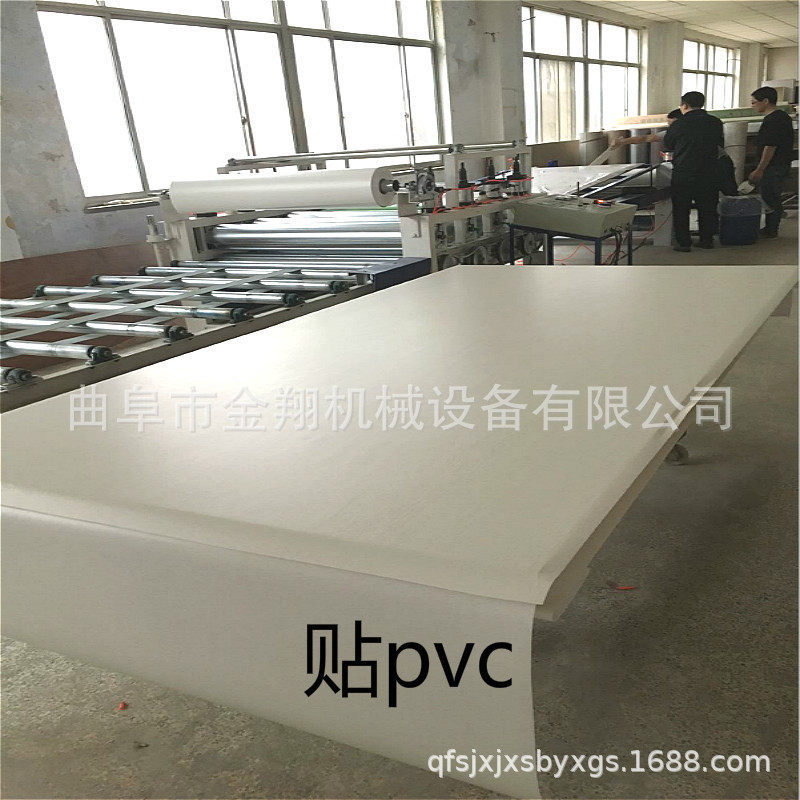 自动化推板木工贴纸机pvc发泡板贴纸机气动涂胶热压表面无气泡
