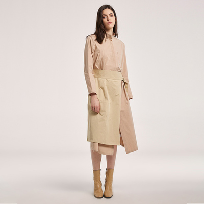 Lattelier 衬衫连衣裙两件套2024秋季新款高端精致长袖收腰风衣裙