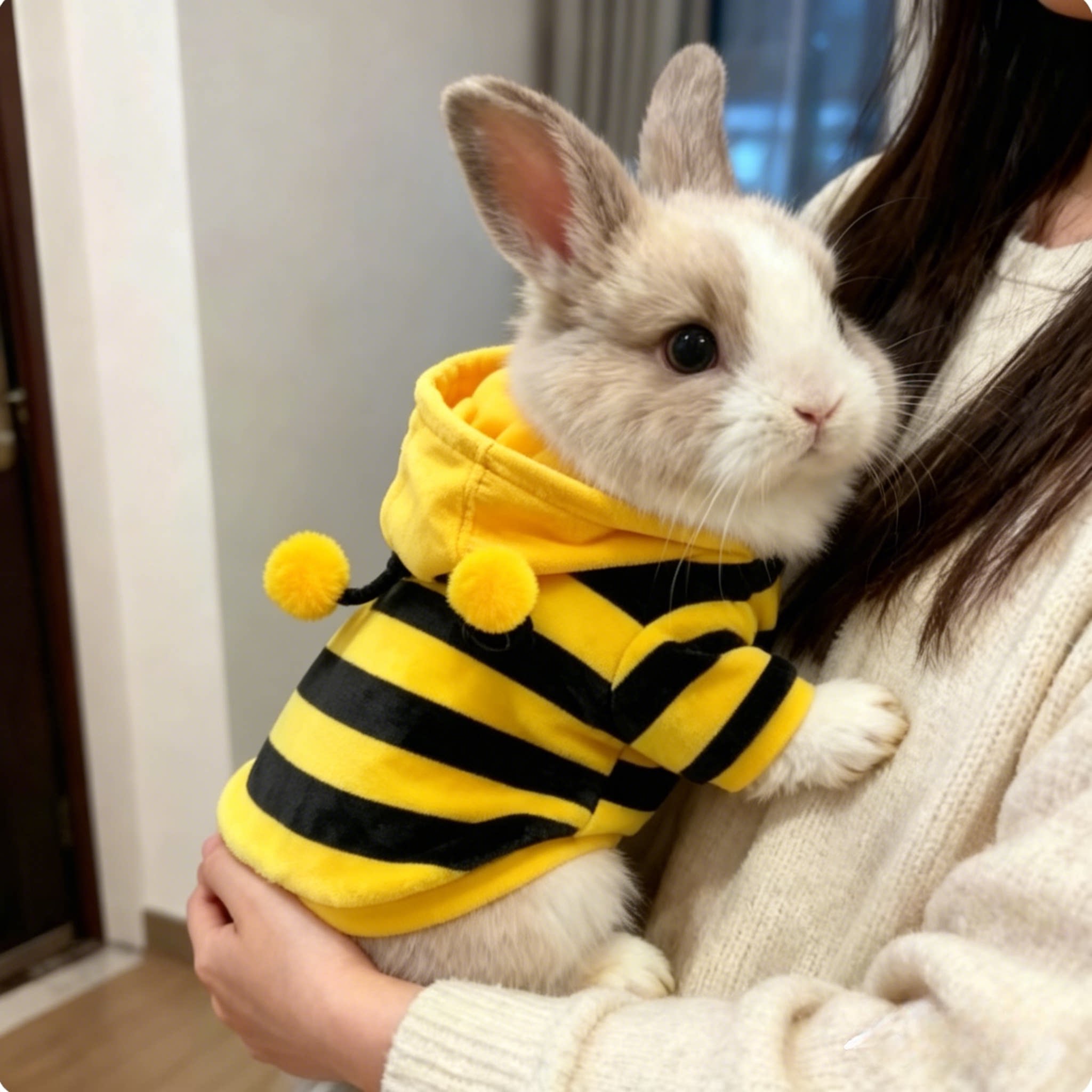 宠物兔衣服兔子可爱蜜蜂保暖卫衣小宠防掉毛侏儒兔龙猫仓鼠荷兰猪