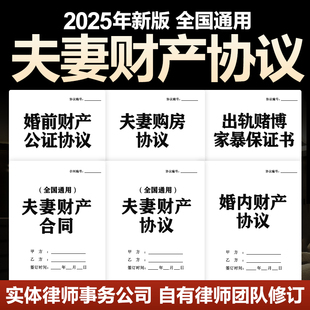 2025新夫妻财产协议合同婚前婚内婚后共同财产房产债务贷款电子版