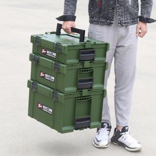手提箱电工木匠装 隽狼五金工具箱塑料加厚堆叠式 修电钻收纳箱车载