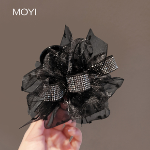 时尚韩系水钻褶皱抓夹中号蓬松显发量多后脑勺发夹高级感气质头饰