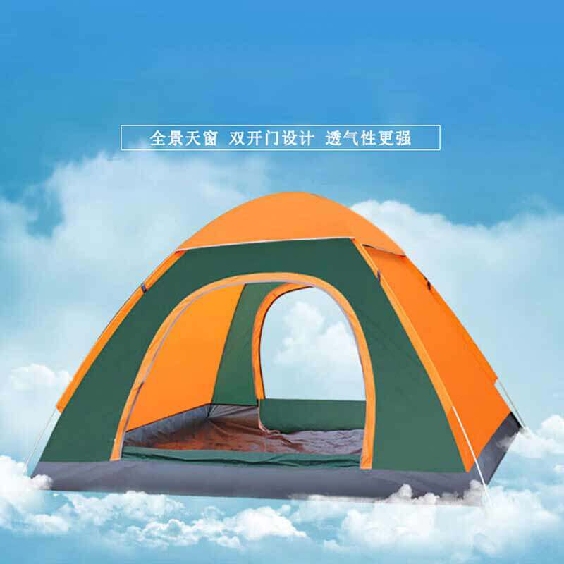 格术帐篷户外露营帐篷单兵迷彩双人速开小帐篷全自动公园野营装备