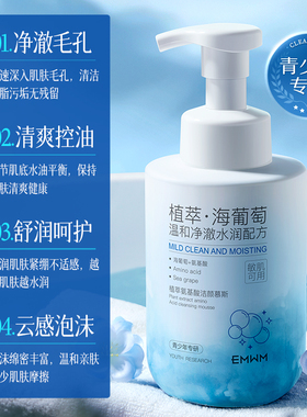 植萃氨基酸滋润保湿控油清洁洁颜慕斯500ml