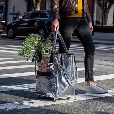 买菜包国产瑞士HULKEN浩肯包jennie同款折叠拖轮大容量行李购物包