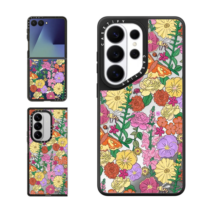 现货CASETiFY花园印花适用三星S25/S26 Ultra手机壳Z Flip7/Z Fold 6/5时尚复古艺术贵气轻奢华防摔保护套s24