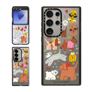 现货CASETiFY草地上的狗狗适用三星全型号S23/S24 Ultra手机壳Z Flip 6/Z Fold 5/4卡通可爱小众插画艺术防摔