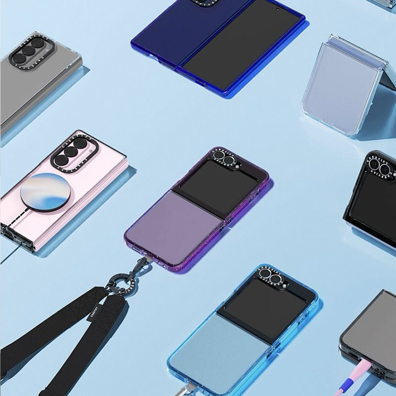 CASETiFY新款个性化定制可写名字适用三星Z Flip 7/Z Fold 6手机壳净版简约透明黑色时尚潮牌高端防摔保护套