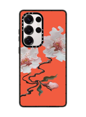 现货CASETiFY橙色樱花对影适用三星S24/S25 Ultra手机壳Z Fold 7/6/5复古时尚潮流小众轻奢全包防摔保护套s23