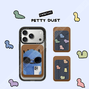 CASETiFY艺术家Petty Dust萌系小恐龙磁吸手机卡套收纳便携式卡包