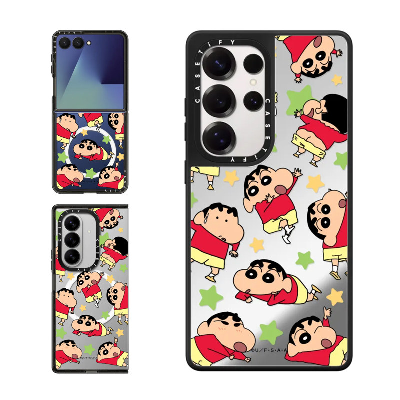 现货CASETiFY联名蜡笔小新适用于三星S24/S25 Ultra手机壳Z Flip 7/Z Fold 6/5限量款童趣可爱卡通防摔保护套