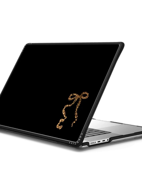 CASETiFY闺蜜系列黑色底豹纹蝴蝶结适用苹果MacBook Pro 13/14/15/16寸Air笔记本保护壳M1-M5时尚潮牌防摔套