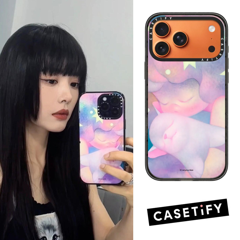 现货CASETiFY杨紫蔡文静明星同款粉紫色精灵适用苹果iPhone17 pro max磁吸手机壳16/15/14梦幻艺术13高级感12