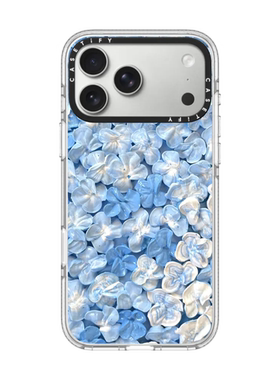 现货CASETiFY蓝色绣球花适用苹果iPhone17 pro max磁吸手机壳16/15/14创意潮牌13小众艺术高端防摔款保护套12