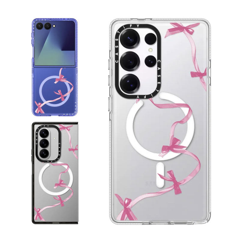 CASETiFY粉色欧根纱丝带手机壳