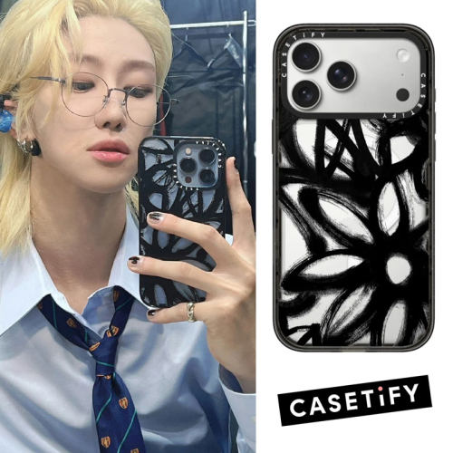 CASETiFY黑墨花卉艺术个性手机壳