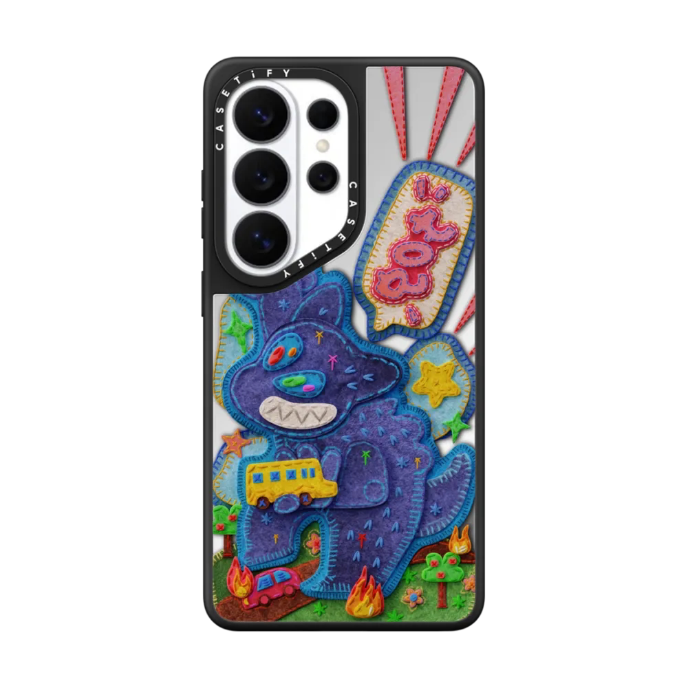 现货CASETiFY哥斯拉适用于三星S25/S26 Ultra手机壳s26+时尚潮流小众创意街头涂鸦拼贴立体感防摔保护套s24u