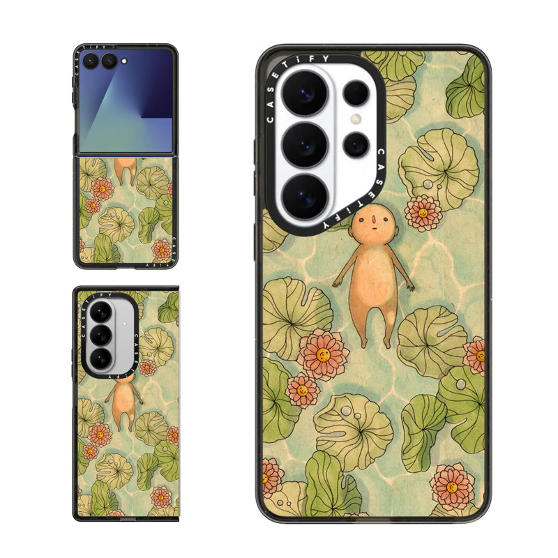 现货CASETiFY荷塘娃娃适用三星S25/S26 Ultra手机壳Z Flip7/Z Fold 6/5创意小众插画艺术独特防摔保护套s24+