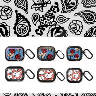 CASETiFY街头潮流Sway Jo个性涂鸦艺术适用于苹果Airpods pro 2/3代无线蓝牙耳机保护套Airpods 4代防摔软壳