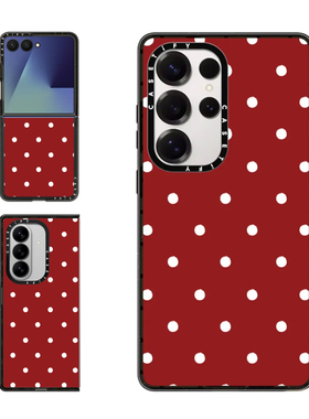 现货CASETiFY红色经典圆点适用三星S24/S25 Ultra手机壳Z Flip7/Z Fold 6/5复古潮牌小众高级感防摔保护套s23