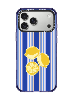 现货CASETiFY柠檬小铺适用苹果iPhone17 pro max磁吸手机壳16/15/14创意潮牌air蓝色条纹13全包防摔保护套12