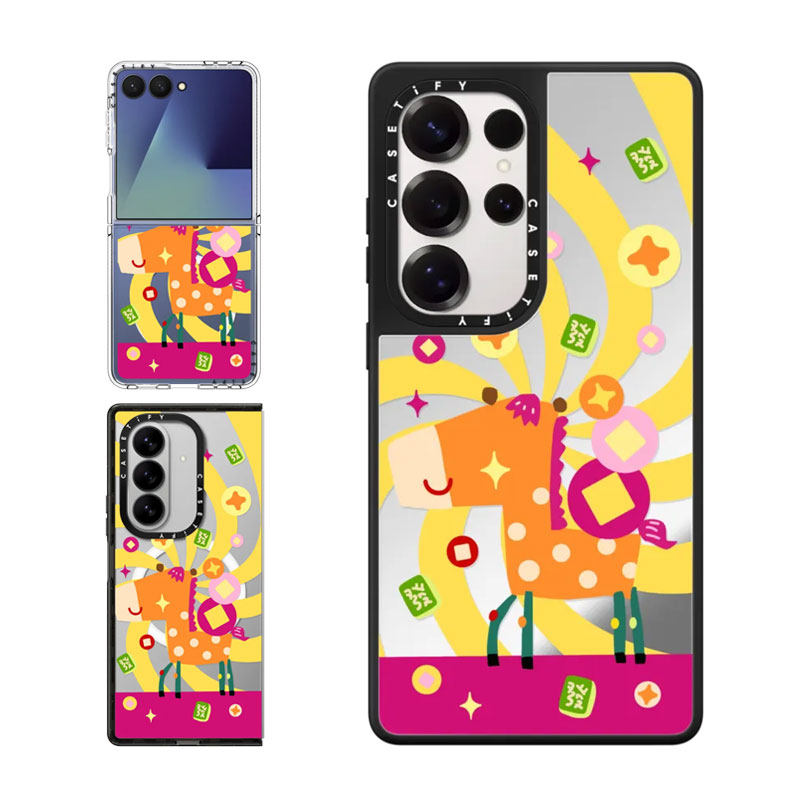 现货CASETiFY马上来财适用于三星S24/S25 Ultra手机壳Z Flip7/Z Fold 6/5马年新春好运招财新年喜庆保护套s23