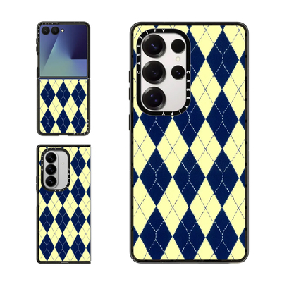 CASETiFY奶油黄菱格时尚手机壳