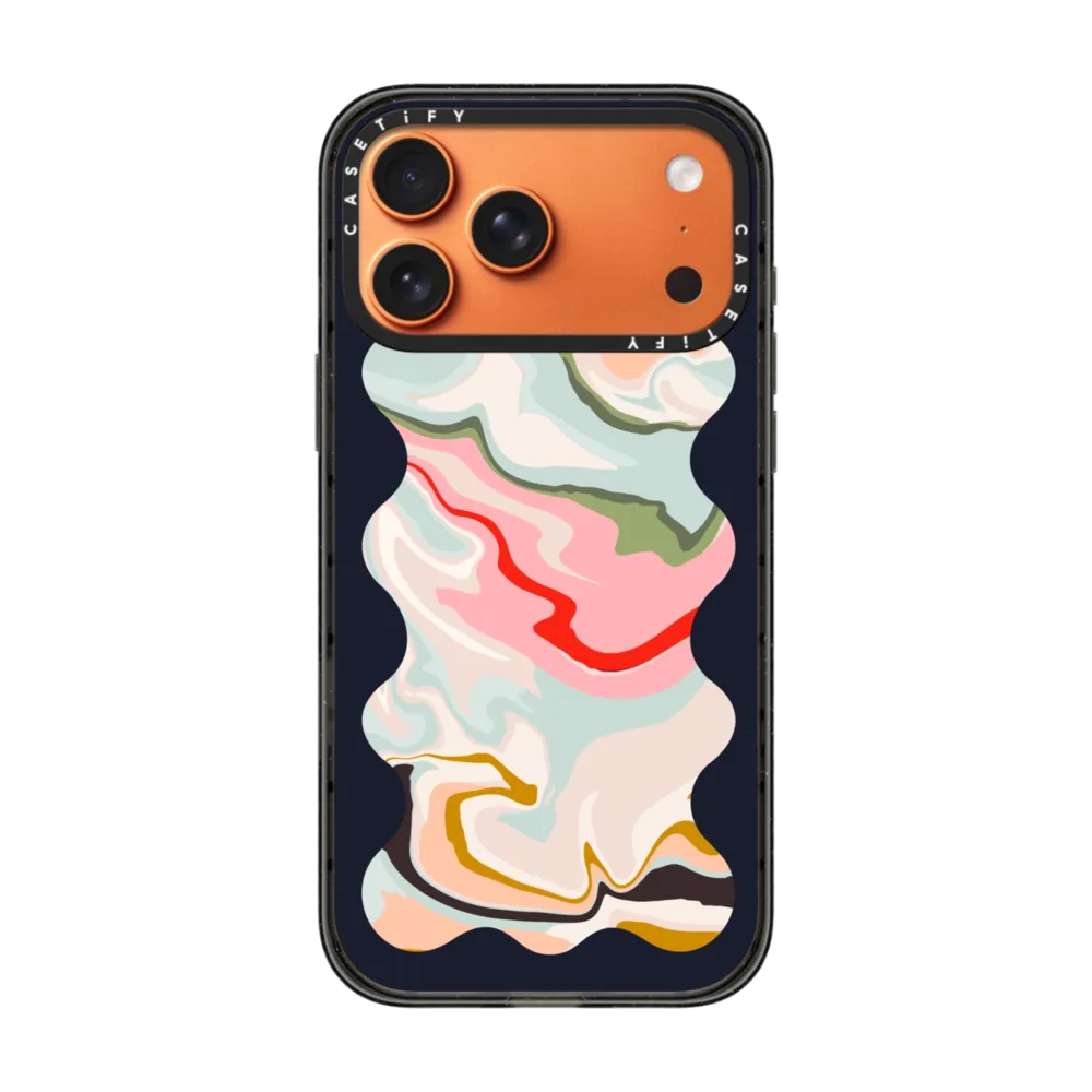 现货CASETiFY复古彩虹黑色波浪边框柳智敏爱豆同款适用苹果iPhone17 Pro Max磁吸手机壳16/15/14轻奢保护套13