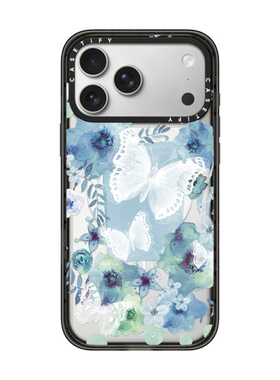 现货CASETiFY我的蓝色蝴蝶花园赵丽颖明星同款适用苹果iPhone17 pro max手机壳16/15/14磁吸唯美ins风ari套13