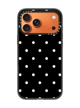 现货CASETiFY黑底经典波点圆点适用苹果iPhone17 pro max磁吸手机壳16/15/14时尚潮牌13简约全包防摔保护套12
