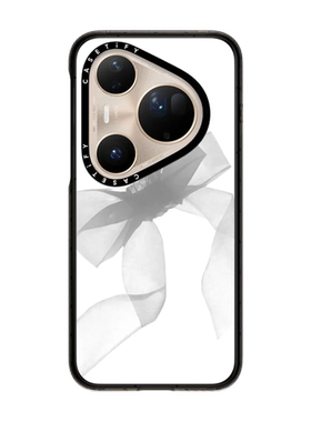 现货CASETiFY白底灰色欧根纱蝴蝶结适用华为Pura 80 Pro手机壳Ultra/Pocket 2折叠Mate60/70Pro+时尚pura x套