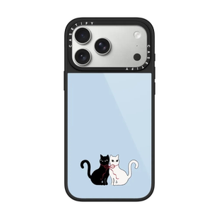 现货CASETiFY蝴蝶结黑白猫咪晶釉框适用苹果iPhone17promax磁吸手机壳17pro釉光背板air简约防刮花16pm保护套