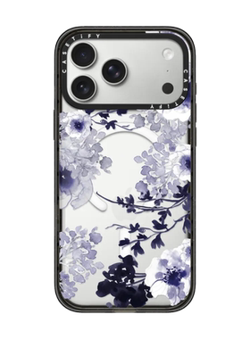 现货CASETiFY蓝色花卉适用苹果iPhone17 pro max手机壳16/15/14磁吸13复古时尚潮牌小众高端全包防摔保护套12